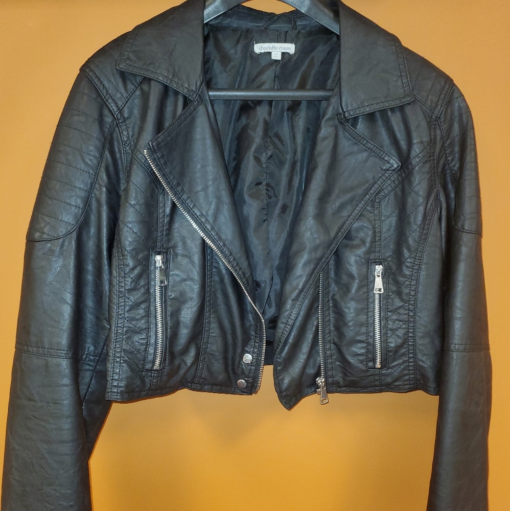 CHARLOTTE RUSSE XL BIKER BLACK JACKET